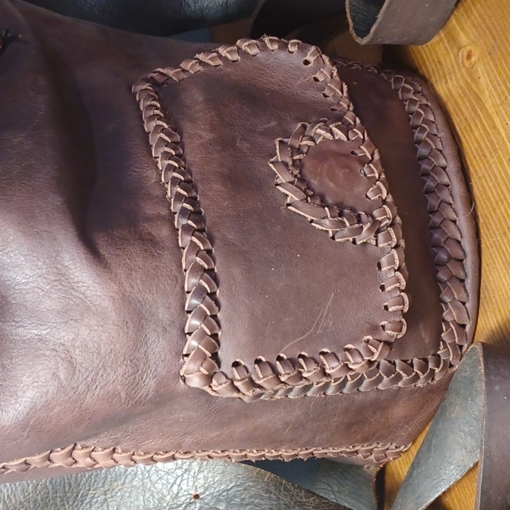 Leather Boho Backpack - image 2